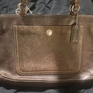 Coach Dark Brown Leather Shoulder Bag